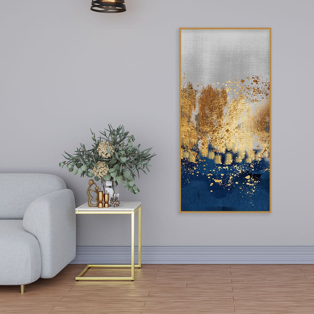 Modern Golden Art Textured Design Canvas Wall Painting - Decor Smart