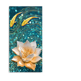 Modern Golden Lotus with koi Fish Abstract Canvas Wall Painting - Decor Smart