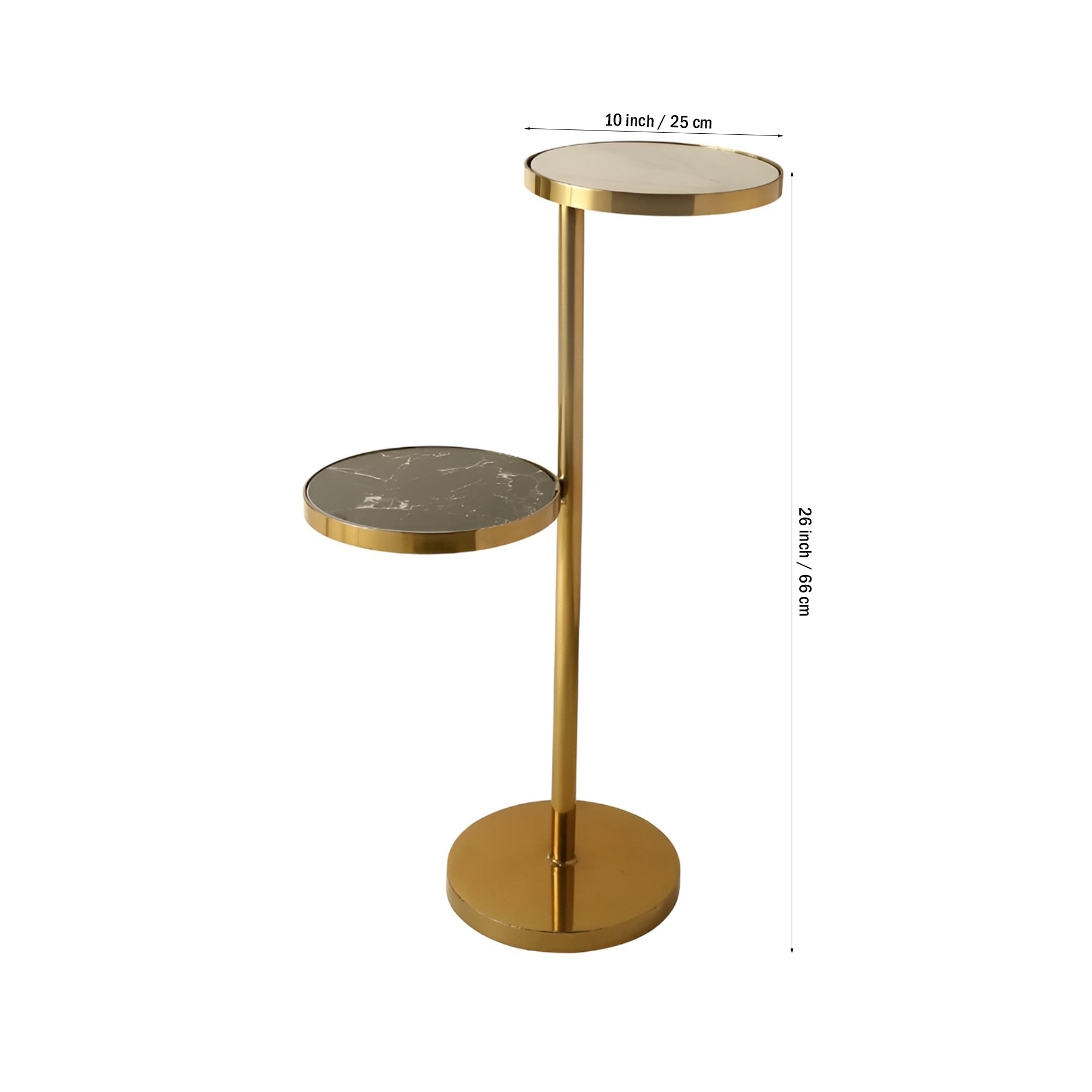 Modern Golden Round Shape Iron Stand Drink Table - Decor Smart