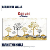 Modern Golden Tree Art Premium Canvas Wall Painting - Decor Smart