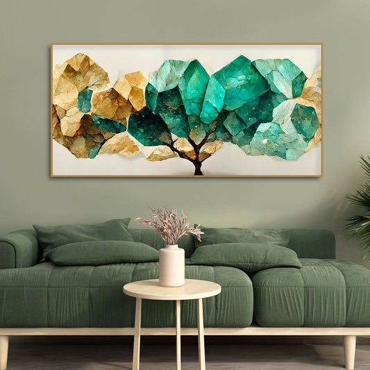 Modern Golden Tree Textured Art Canvas Wall Painting - Decor Smart