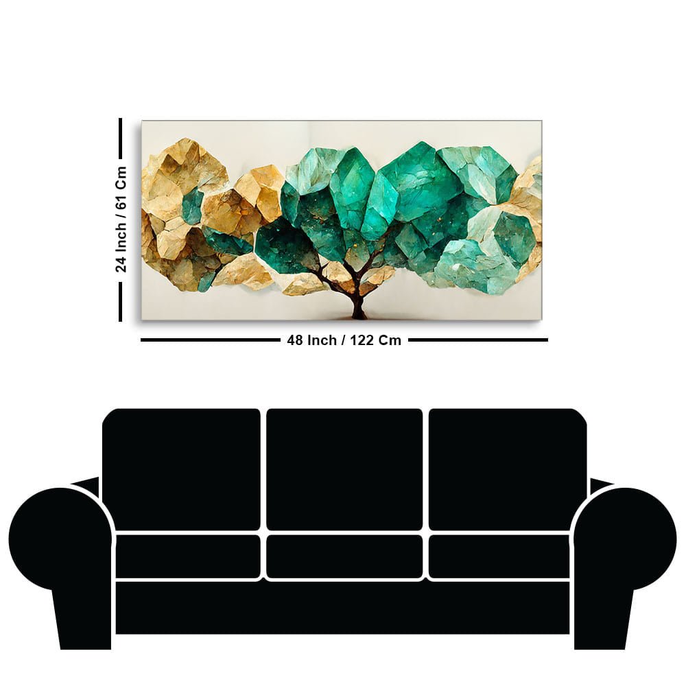 Modern Golden Tree Textured Art Canvas Wall Painting - Decor Smart