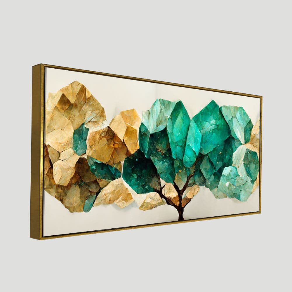 Modern Golden Tree Textured Art Canvas Wall Painting - Decor Smart