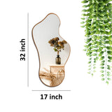 Modern Irregular Decorative Bathroom Wall Mounted with Golden Wooden Finish - Decor Smart