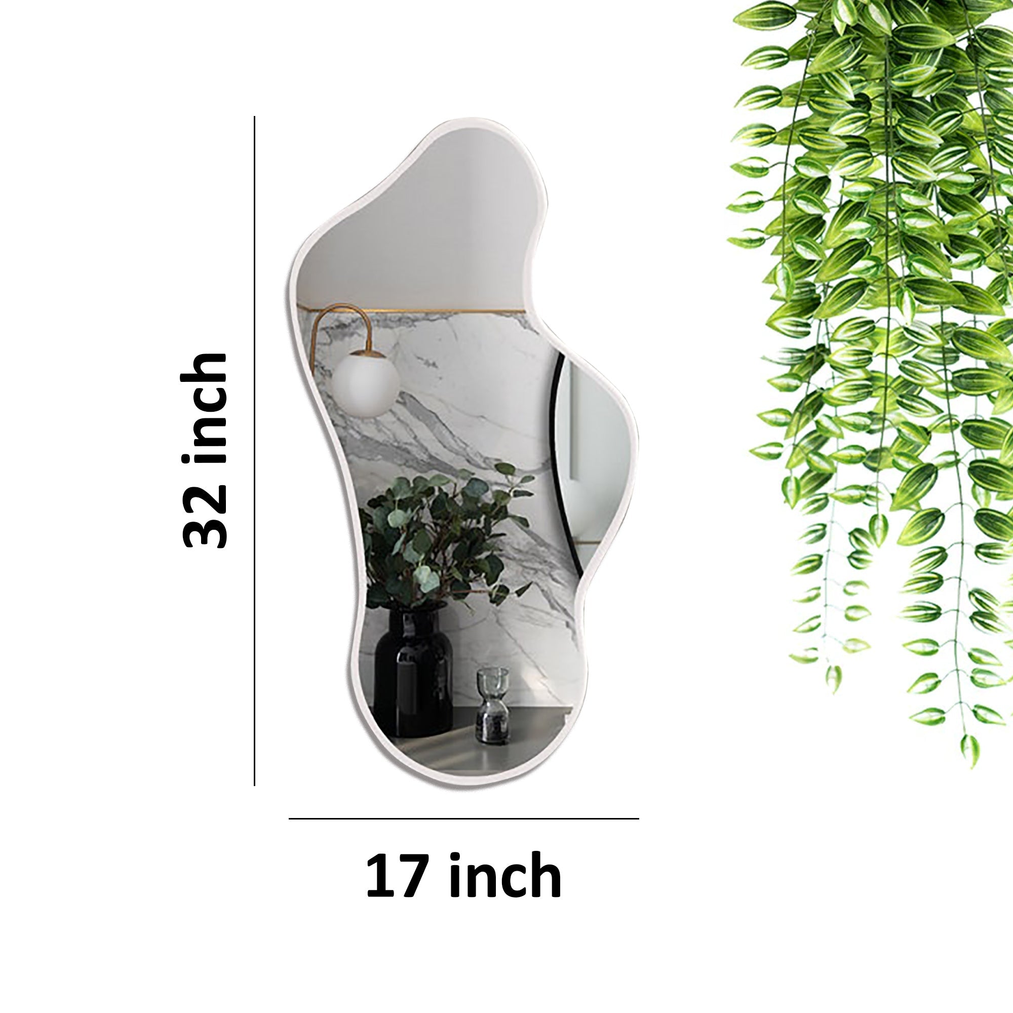 Modern Irregular Decorative Bathroom Wall Mounted with White Wooden Finish - Decor Smart