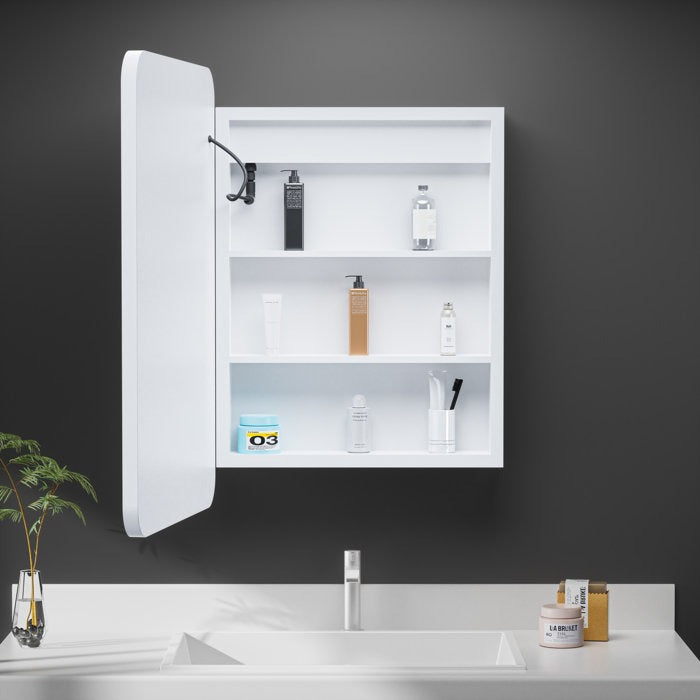 Modern LED Vanity Mirror Cabinet with Smooth Corners and Storage
