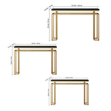 Modern Luxury Black Marble Console Table with Metal Finish - Decor Smart