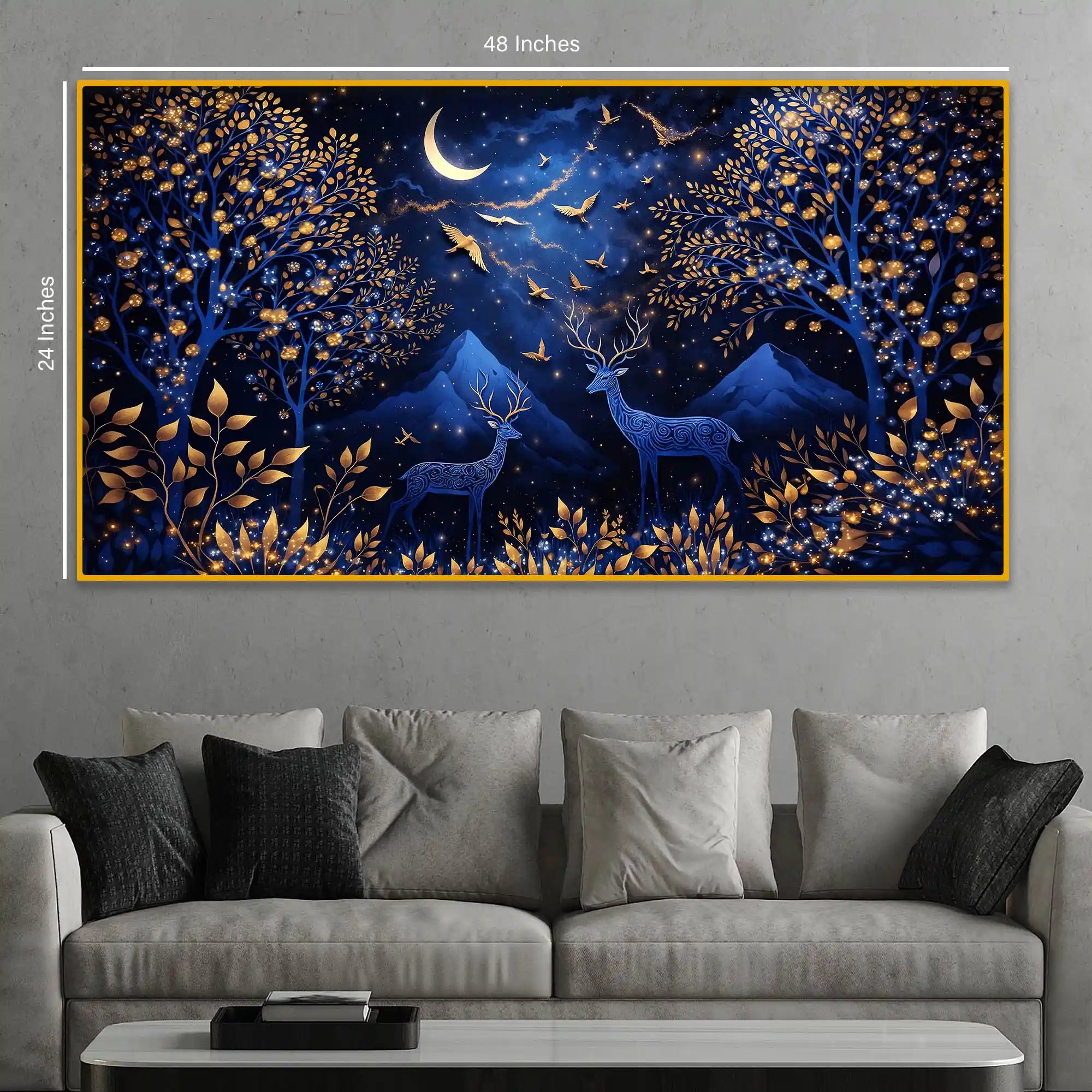 Modern Nature Decor Crystal Glass Wall Painting