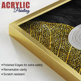 Modern Nordic Black and Golden Acrylic Floating Wall Painting Set Of 2 - Decor Smart