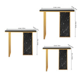Modern Opulence Black Marble Gold Console Table - Decor Smart