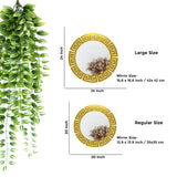 Modern Round Shape Decorative Design Wooden Wall Mirror With Gold Texture - Decor Smart