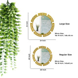 Modern Round Shape Designer Wooden Wall Mirror With Gold Texture - Decor Smart
