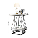Modern Square Shaped Creative Artistic Black Metal Finish with White Marble - Decor Smart