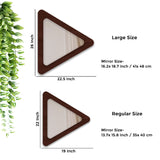 Modern Triangle Shaped Decorative Wooden Wall Mirror - Decor Smart