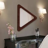 Modern Triangle Shaped Decorative Wooden Wall Mirror - Decor Smart