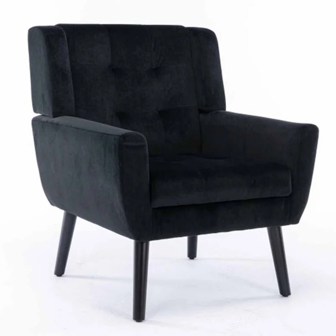 Modern Urban Black Super Soft Velvet Sofa Lounge Chair - Decor Smart