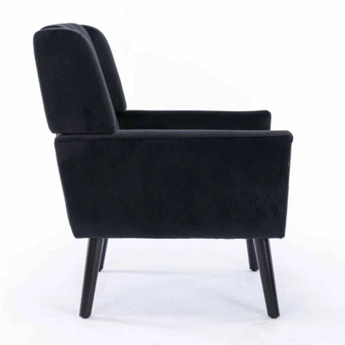 Modern Urban Black Super Soft Velvet Sofa Lounge Chair - Decor Smart