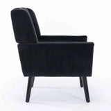 Modern Urban Black Super Soft Velvet Sofa Lounge Chair - Decor Smart