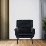Modern Urban Black Super Soft Velvet Sofa Lounge Chair - Decor Smart