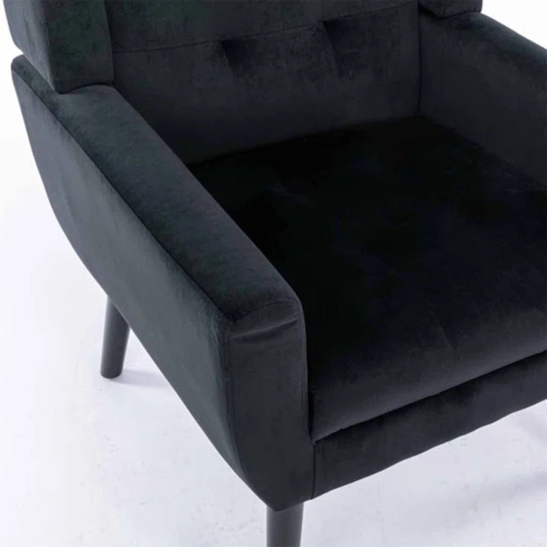 Modern Urban Black Super Soft Velvet Sofa Lounge Chair - Decor Smart
