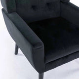 Modern Urban Black Super Soft Velvet Sofa Lounge Chair - Decor Smart