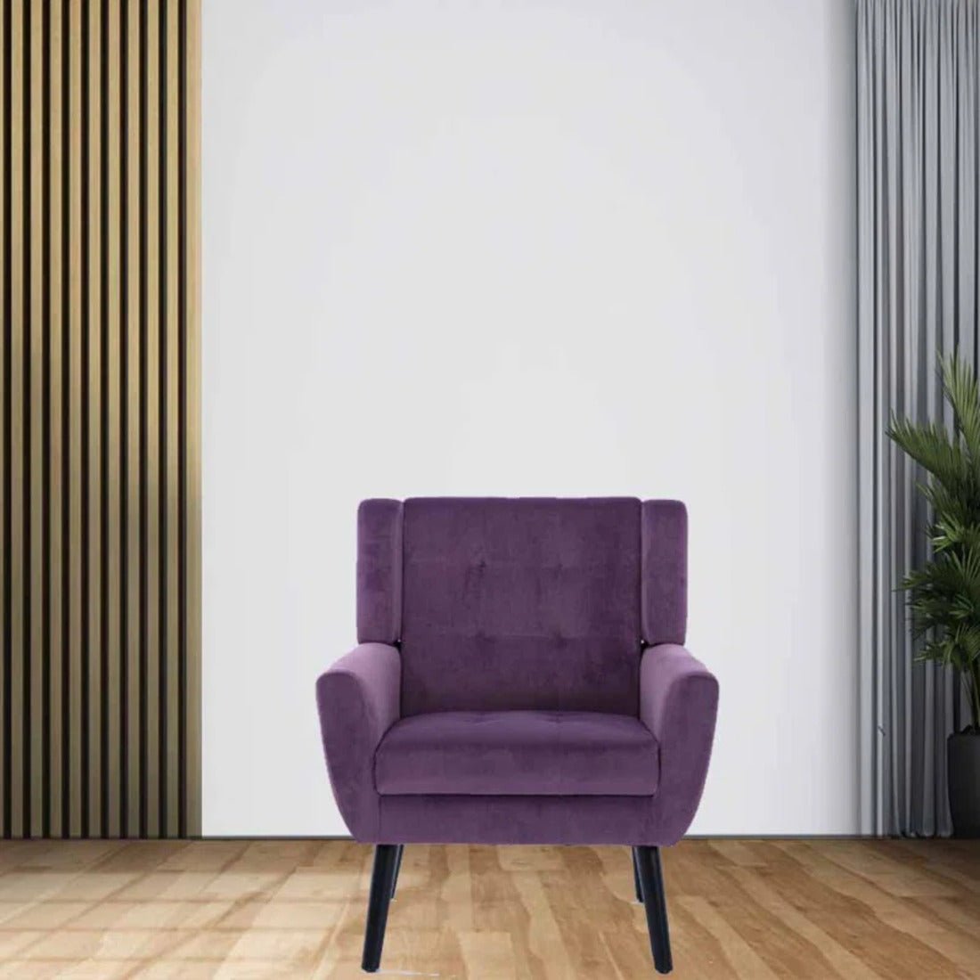 Modern Urban Purple Super Soft Velvet Sofa Lounge Chair - Decor Smart
