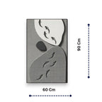 Monochrome Serenity Sculpted Koi 3D Wall Art Home Decor