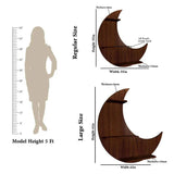Moon Backlit Designer Wooden Wall Shelf / Book Shelf, Walnut Finish - Decor Smart
