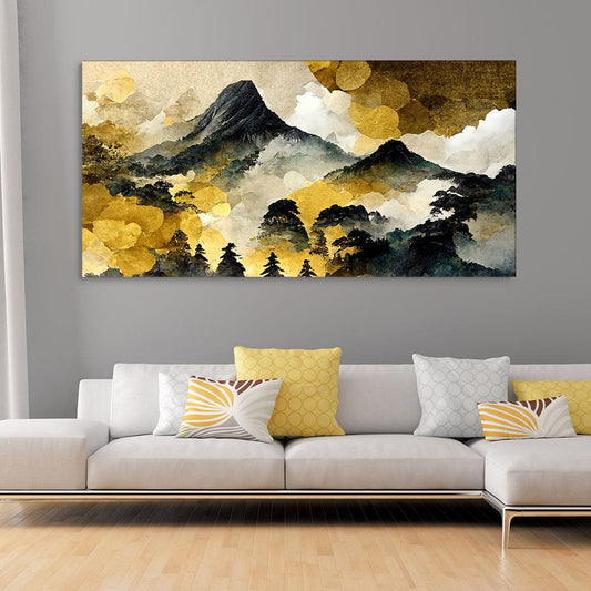 Mountain Scenery of Mount Fuji Premium Canvas Wall Painting - Decor Smart