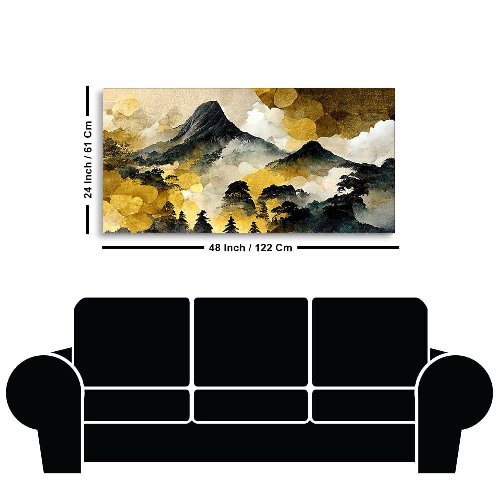 Mountain Scenery of Mount Fuji Premium Canvas Wall Painting - Decor Smart