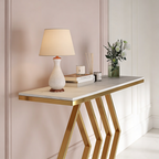 Classic Design Copper Console Table in Geometric Pattern