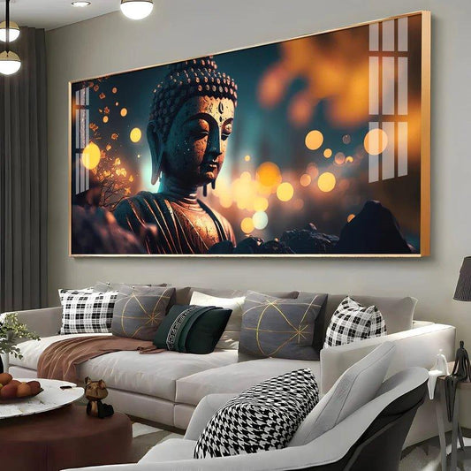 Mulling Over Buddha Premium Acrylic Floating Wall Painting - Decor Smart
