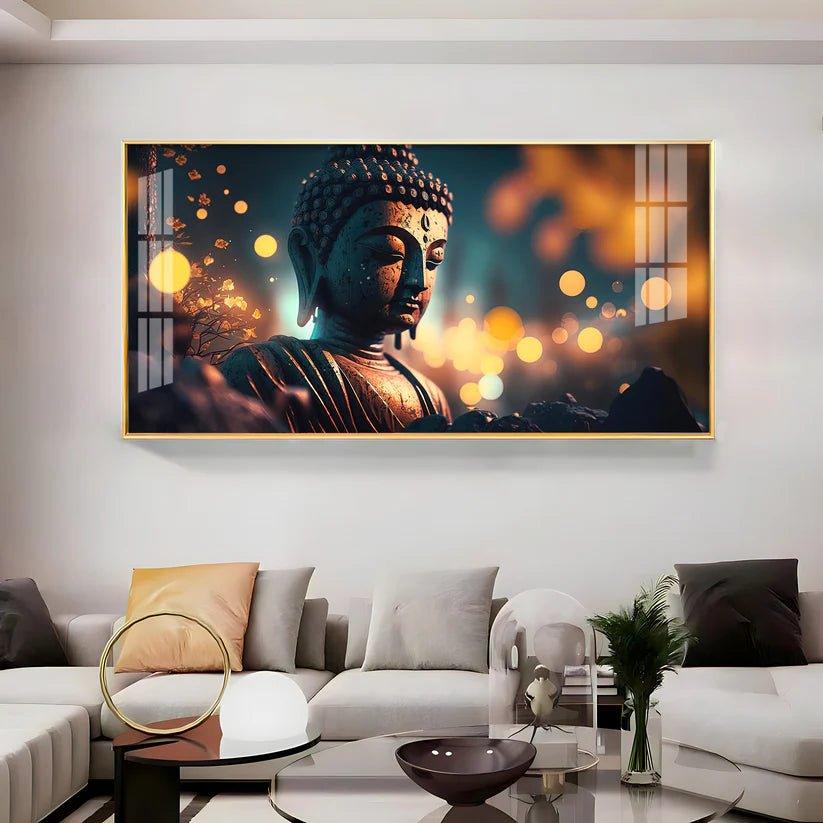Mulling Over Buddha Premium Acrylic Floating Wall Painting - Decor Smart