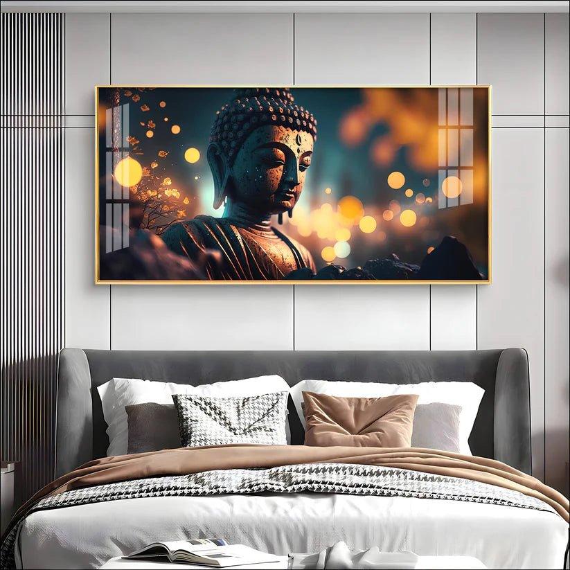 Mulling Over Buddha Premium Acrylic Floating Wall Painting - Decor Smart