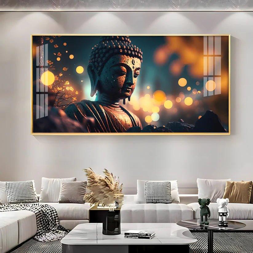 Mulling Over Buddha Premium Acrylic Floating Wall Painting - Decor Smart