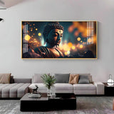 Mulling Over Buddha Premium Acrylic Floating Wall Painting - Decor Smart
