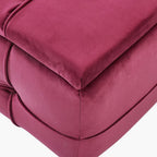 Multipurpose Velvet Storage Ottoman in Rich Wine Color
