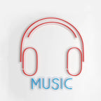 Music Headphone Design Neon LED Light