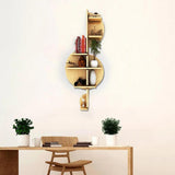 Music Note Backlit Designer Wooden Wall Shelf / Book Shelf / Night Light, Light Oak Finish - Decor Smart