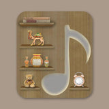 Music Symbol Note Backlit Wooden LED Light Wall Shelf with Oak Finish - Decor Smart