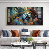 Mystical Love Of Radha Krishna Premium Acrylic Floating Wall Painting - Decor Smart