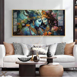 Mystical Love Of Radha Krishna Premium Acrylic Floating Wall Painting - Decor Smart