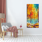 Nature Canvas Wall Painting of Colorful Autumn Forest