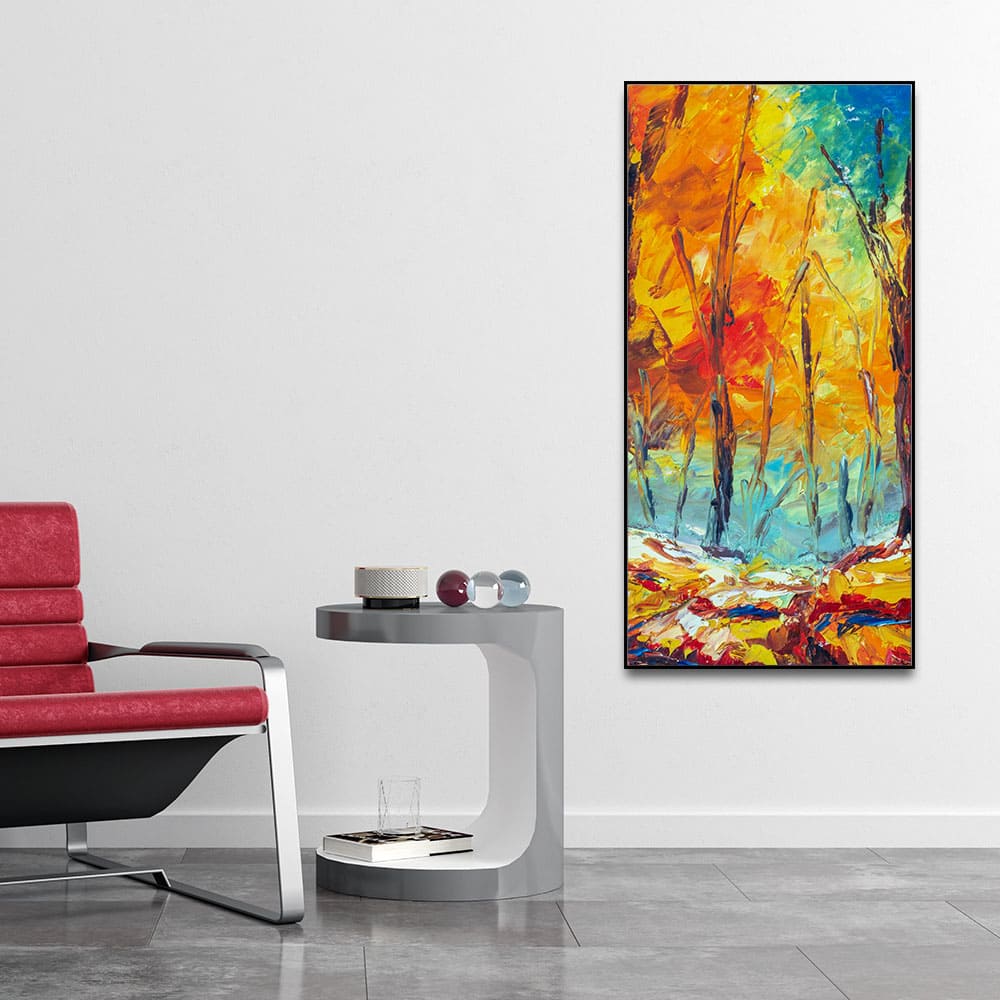 Nature Canvas Wall Painting of Colorful Autumn Forest