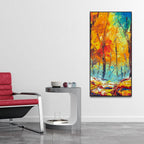Nature Canvas Wall Painting of Colorful Autumn Forest