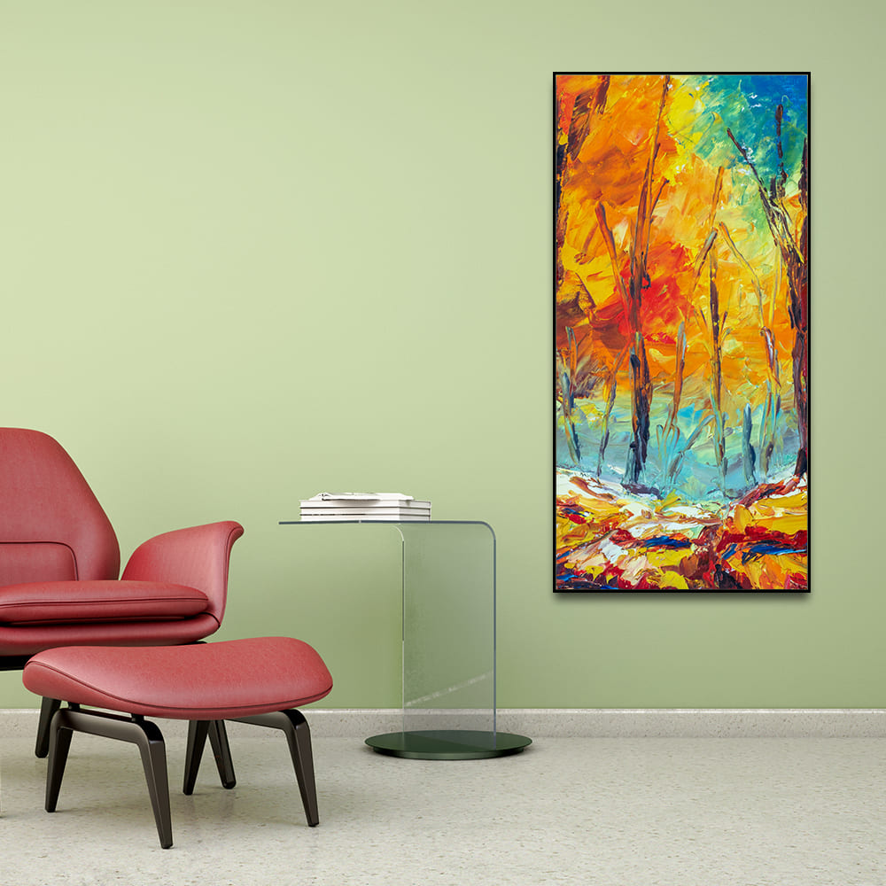 Nature Canvas Wall Painting of Colorful Autumn Forest