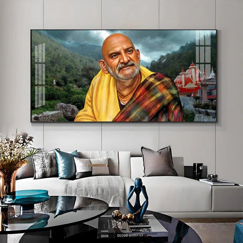 Neem Karoli Baba Ji Premium Acrylic Floating Wall Painting - Decor Smart