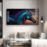 Neon Horse Premium Acrylic Floating Wall Painting - Decor Smart
