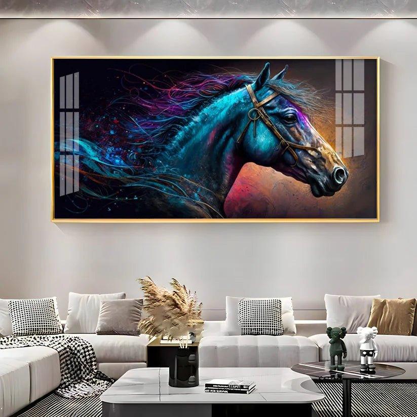 Neon Horse Premium Acrylic Floating Wall Painting - Decor Smart