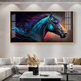 Neon Horse Premium Acrylic Floating Wall Painting - Decor Smart